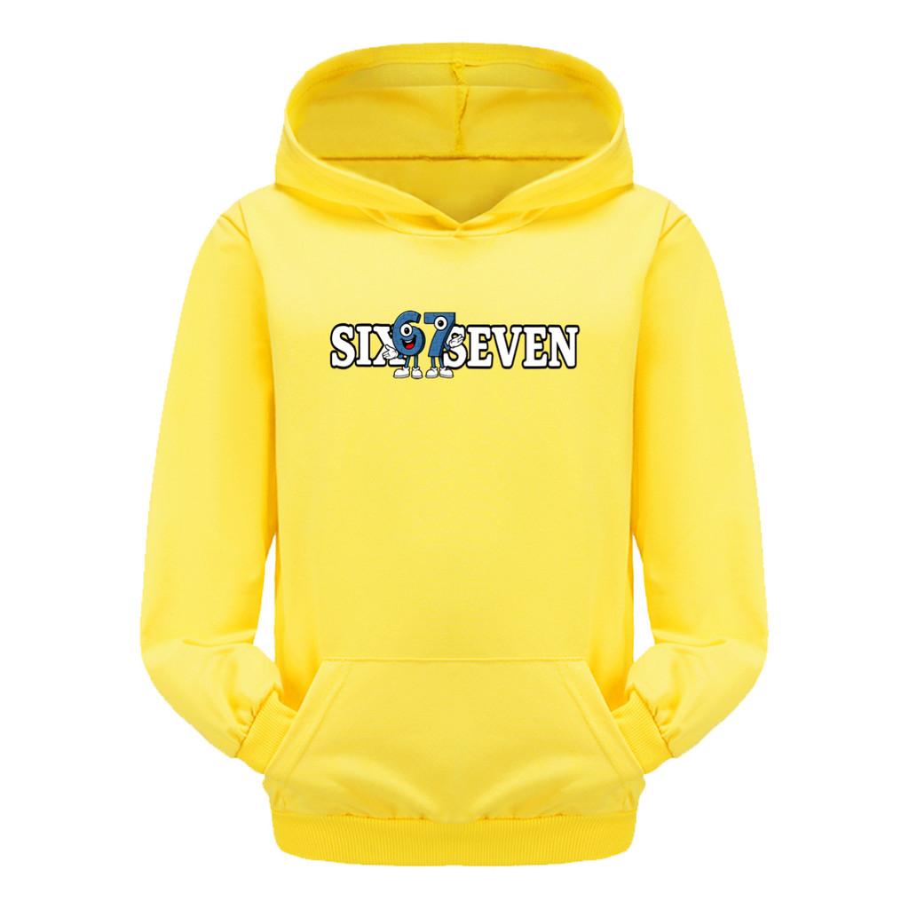5388 Kids Boys Girls Steal a Brainrot 67 Printed Casual Long Sleeves Hoodies with Pocket