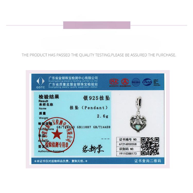 Love Angel Diy Bracelet Beaded Charm Popular S925 Silver Pendant Accessories Bsc568