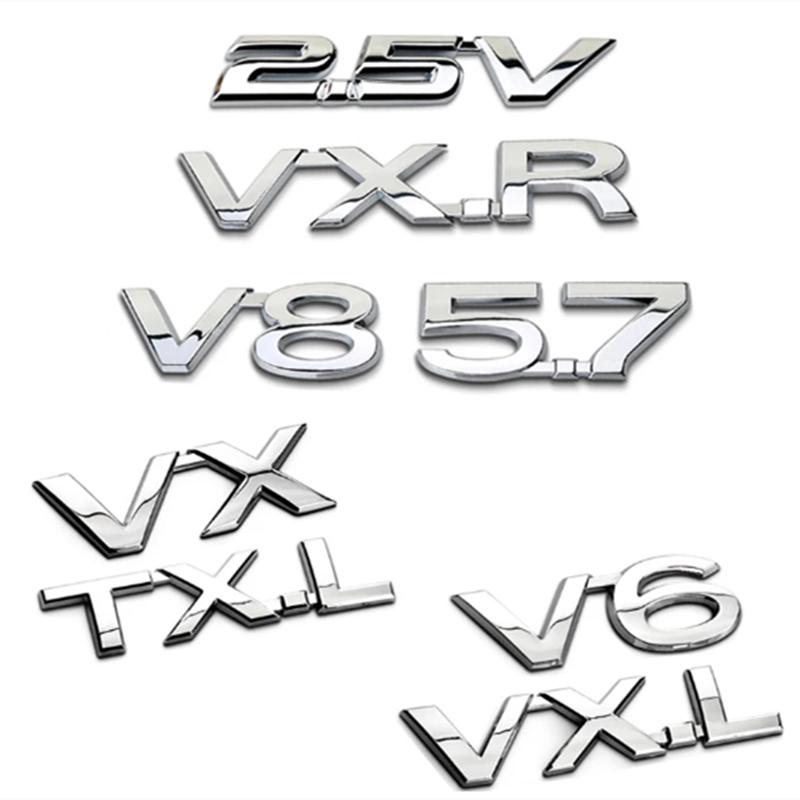 

2,5 В V6 V8 VX VXR TXL VXL эмблема для Toyota Reiz Land Cruiser Prado Rav4 Tundra наклейка на крышку багажника смещение автоаксессуары V6