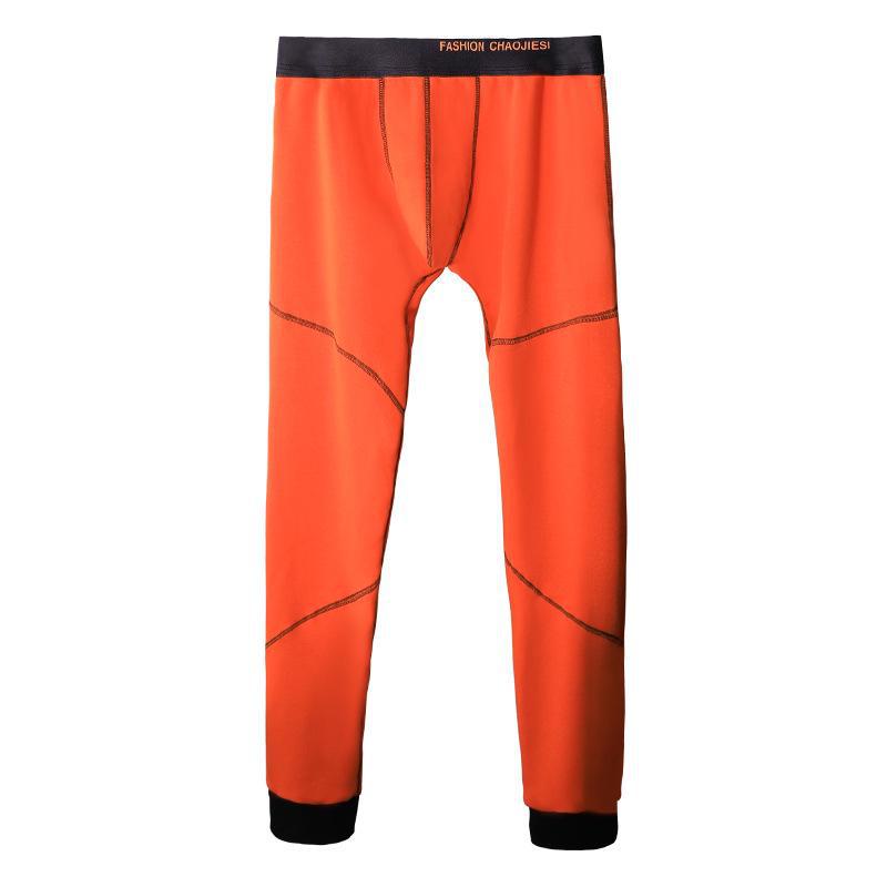 

Мужские утолщенные флисовые брюки: Теплые хлопчатобумажные колготки и леггинсы на зиму-осень XL оранжевый