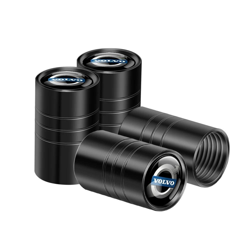 4PCS Metal Valve Caps For Volvo XC60 XC40 XC90 S60 S90 V60 V90 EX30 EX90 XC70 C40 EM90 Car Tire Stem Caps Auto Accessories