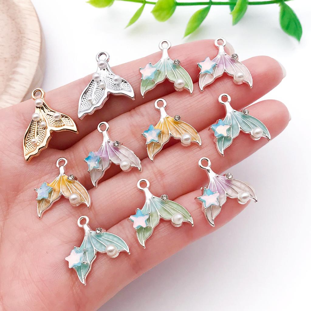 Fishtail Pendant DIY Handmade Earrings Necklace Pendant Jewelry Accessories