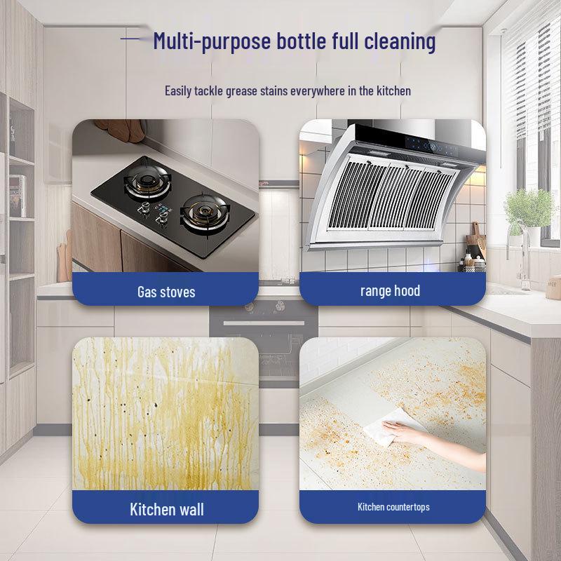 Powerful Oil Stain Remover for Kitchen Range Hoods - Heavy-Duty Foam Cleaner for Home Use