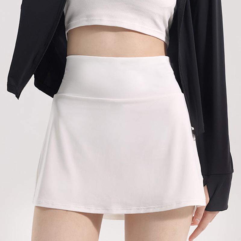 

Юбка для йоги с высокой посадкой, быстросохнущая, с защитой от солнца, со встроенными шортами Small (90-100 jin) белый