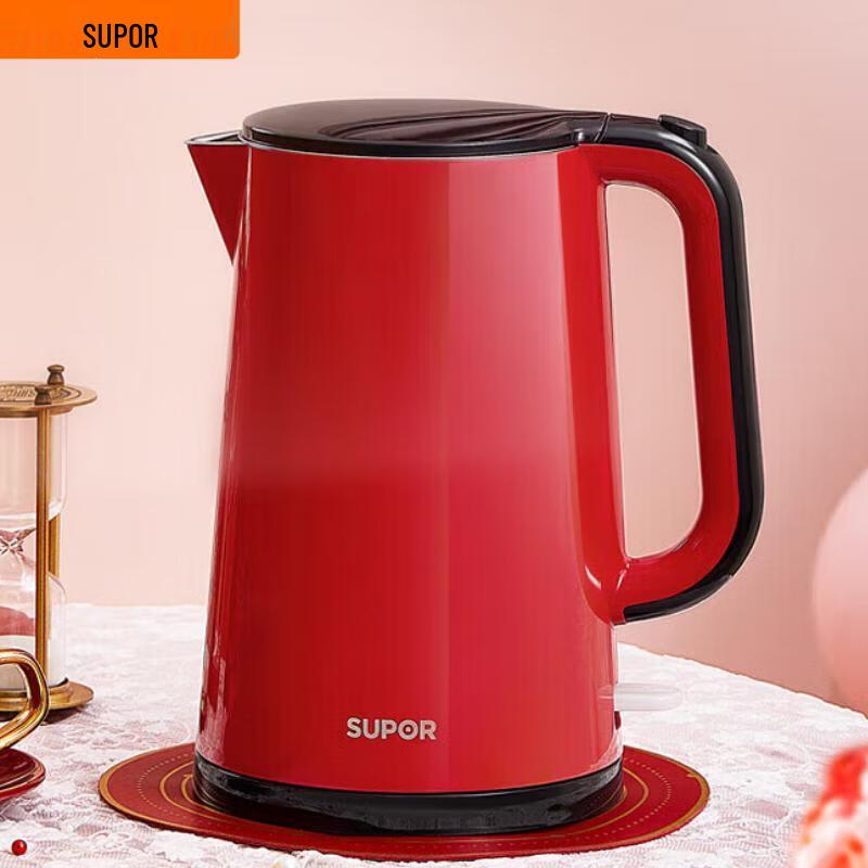 SUPOR 1.7L Double-layer Anti-scald Electric Kettle CN plug (adapter included)