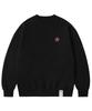 GRAVER [Unisex] Purple Flower Smile Embroidered Sweatshirt_Black