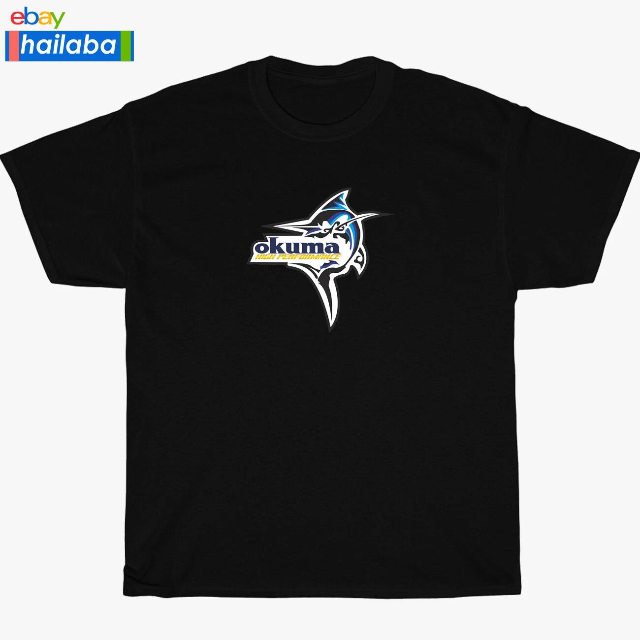 New Okuma Fishing Logo Black/Navy/Sport Grey/White Men s T shirt S-5XL S