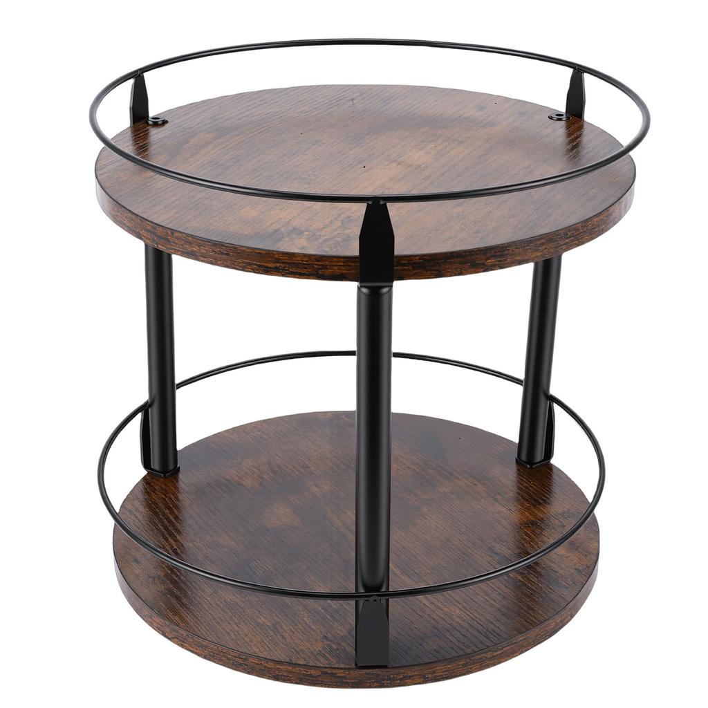 Organizer per Spezie Girevole Salvaspazio Legno Rotazione a 360 gradi Porta Spezie per Piano Cucina Mobile 2