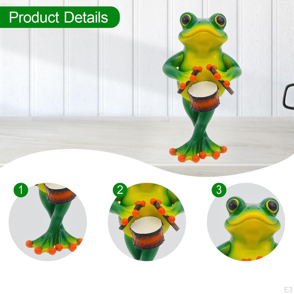 Frog Figurine Decor Accessories Cute Resin Animal Birthday Gifts Sculpture Statue for Bedroom