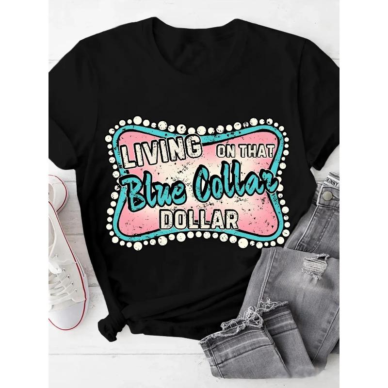 [Summer] Blue-collar Life, Live the Blue-collar Spirit Printed T-shirt, High-quality Outdoor Top