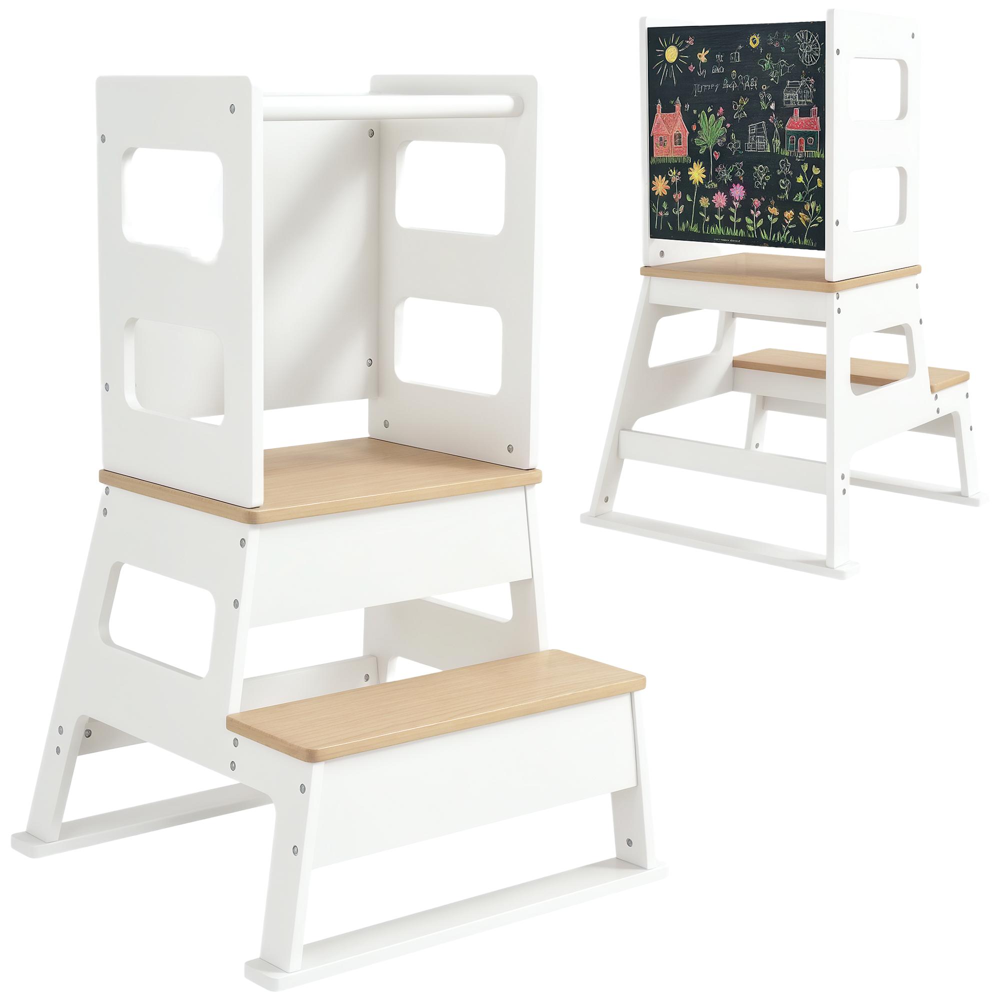 2-in-1 Toddler Tower with Chalkboard, Safety