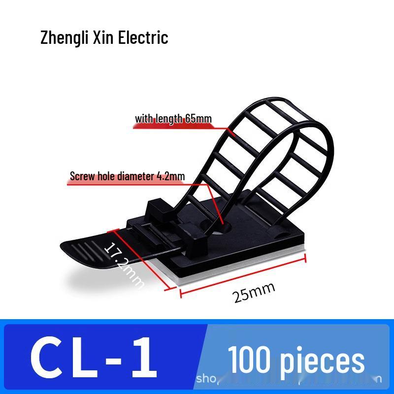 Self-Adhesive Adjustable Cable Tie Mount & Wire Organizer