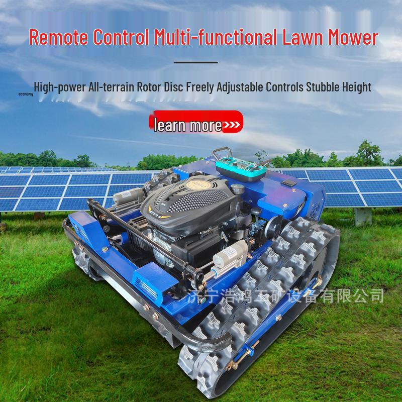 Gas-Powered Remote Control Crawler Lawn Mower for Slopes and Orchards