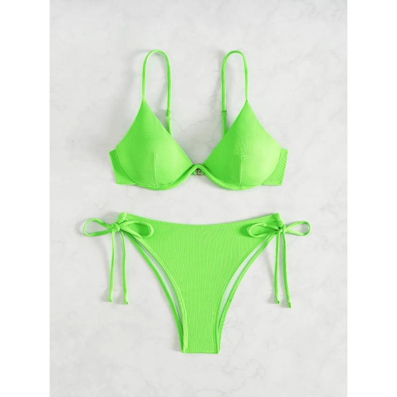 Solid Underwire Sexy Bikini 2026 New Arrival Biquini Padded Push Up Bandage Swimsuit Women Swimwear Summer Beachwear