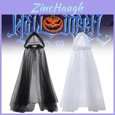 Witch Vampire Cosplay Cloak With Mesh Hood For Halloween Party Costumes