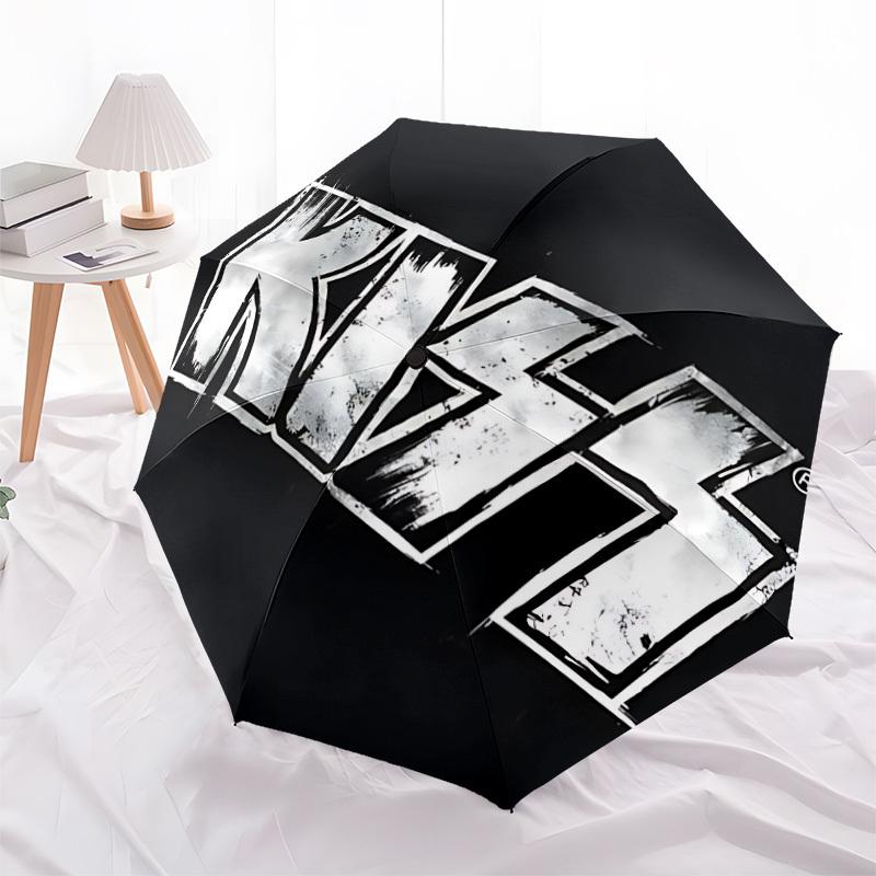 Metal Music KISS Band Automatic Open/Close Umbrella Folding Umbrella,Portable Compact Perfect Gift for Birthday, Christmas0809205