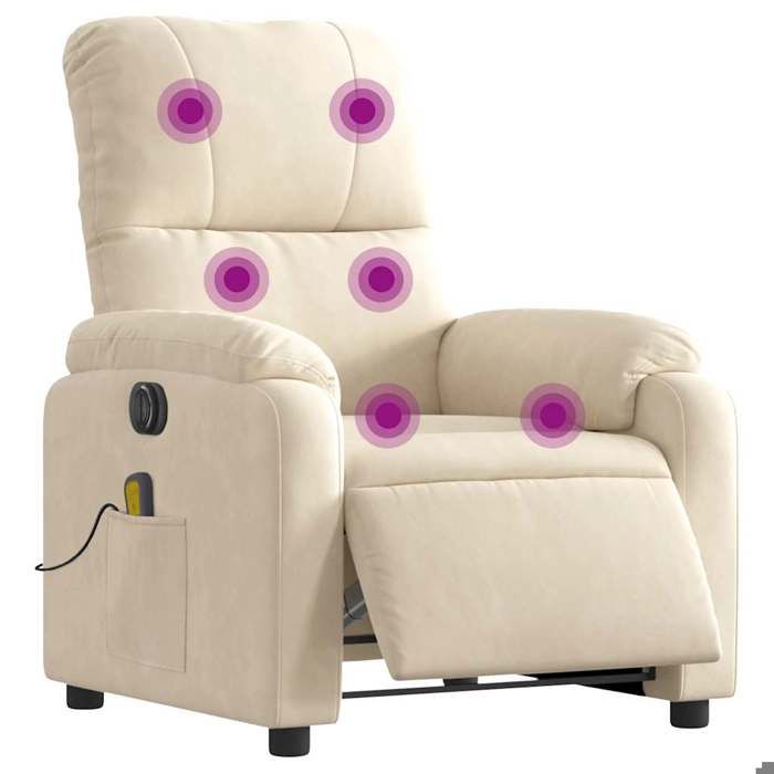 VidaXL Electric Massage Recliner Armchair Beige 3204927