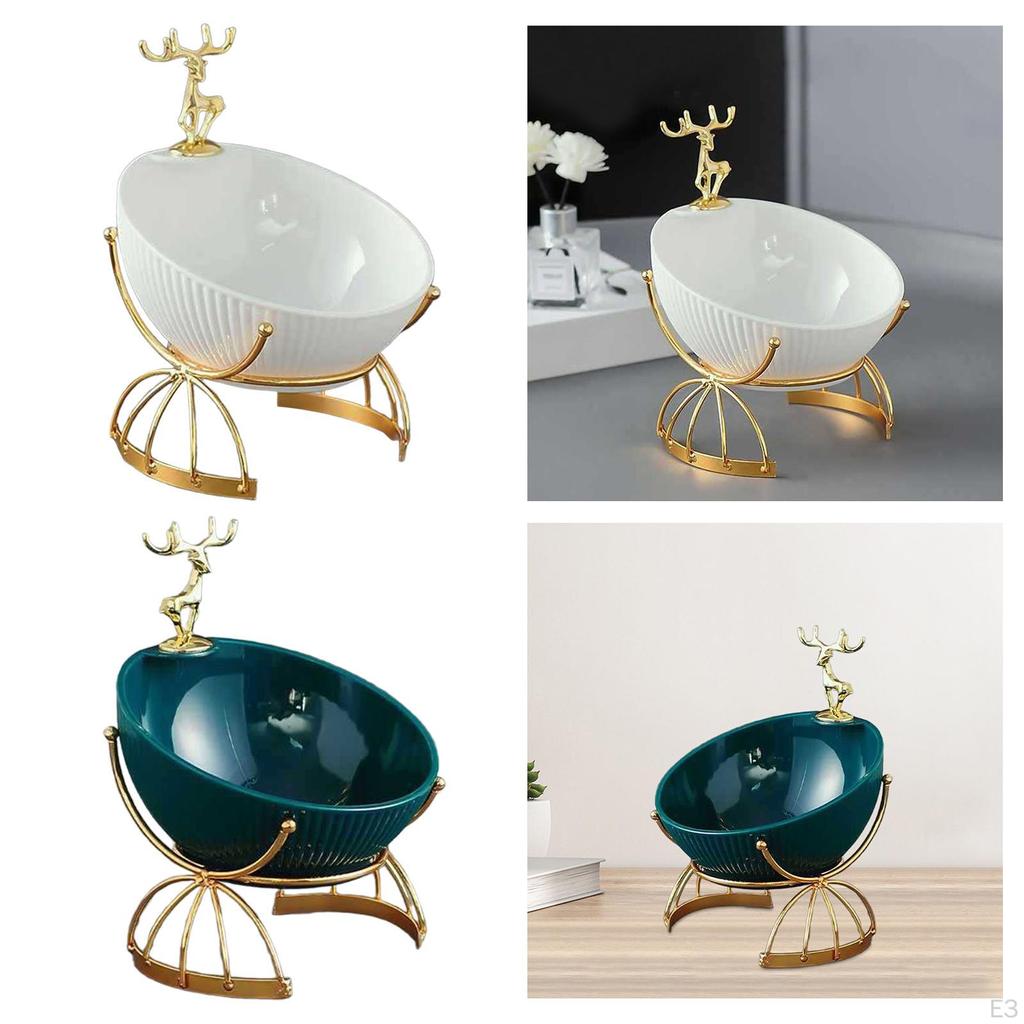 Deer Desk Storage Tray Statue Figurine for Bedroom Office Countertop