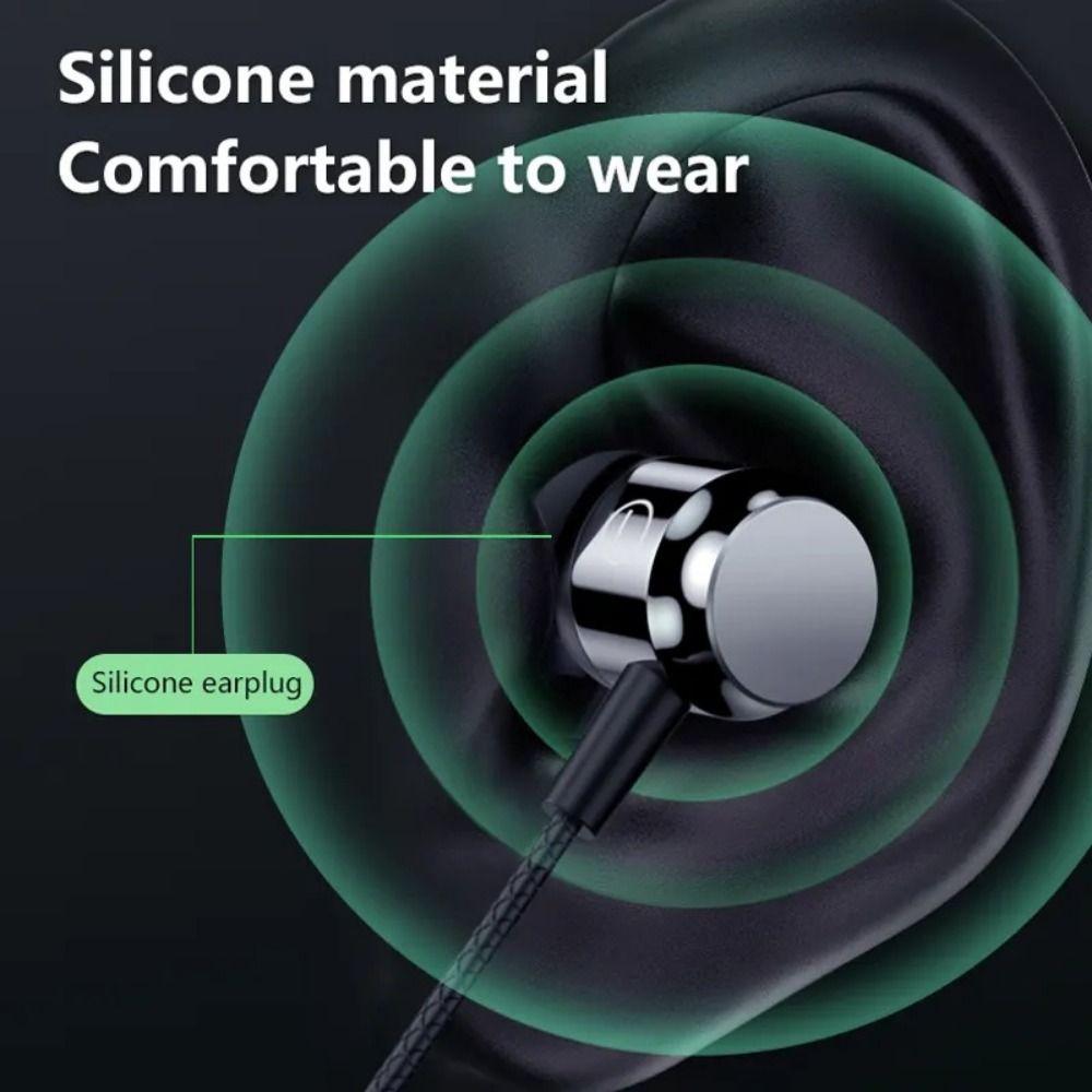 With Mic 3.5mm Wired Headphones Hifi L Jack Magnetic Suction Headset Gaming Wire Earphone  Phone