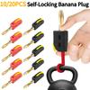 10/20PCS 4mm Gold-Plated Banana Connector Solder-Free Quick Connect Plug Self-Locking Lantern Buckle Plug for Home Office