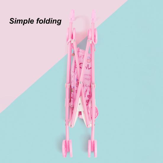 1 Set Doll Stroller Sturdy Easy-Fold Lightweight Creative Doll Pram Toy