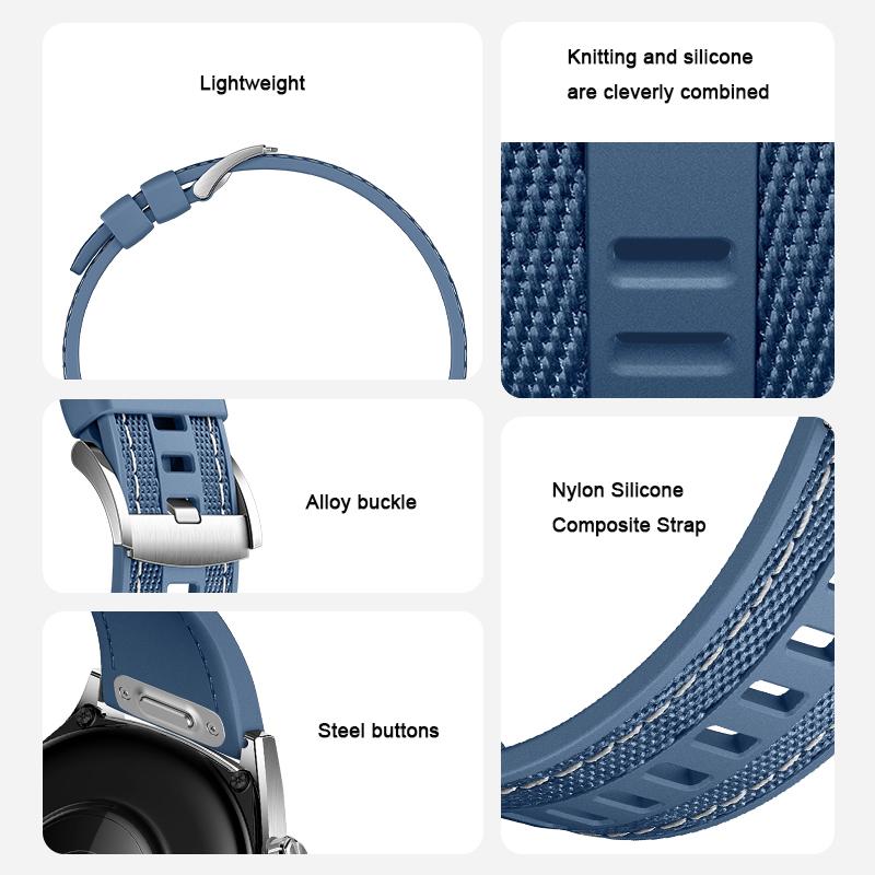 22mm Strap Suitable for Huawei Watch Ultimate 2 Soft and Durable Silicone Nylon Replacement Wristband for GT6 Pro GT5 46mm