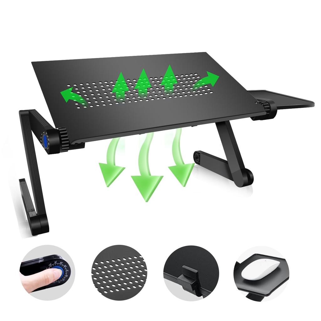 Laptop PC Computer Desk Height Posture with Mouse Adjustable Aluminum Stand, Stand, Stand, Adjustable, Adjustment, Foldable, Pad, Angle,
