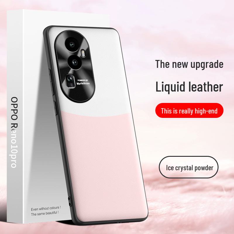 Pouzdro na mobilní telefon Reno 10 Pro - Ochranný kryt z tekuté kůže proti pádu, K dispozici doprava po kuse.