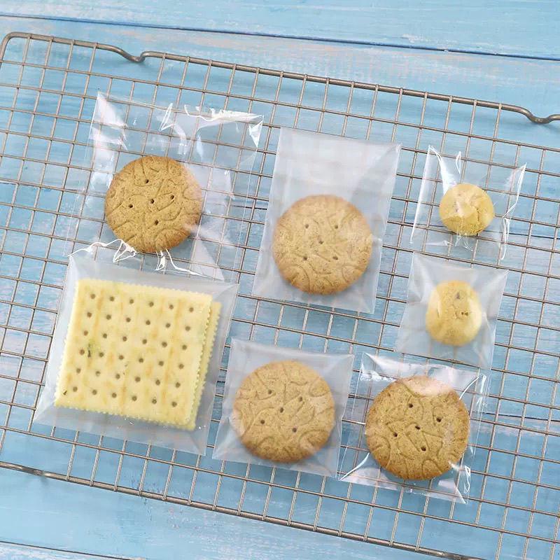 Frosted Translucent Self-Sealing Bags for Baking: 100-Pack for Cookies, Biscuits, and Mooncakes