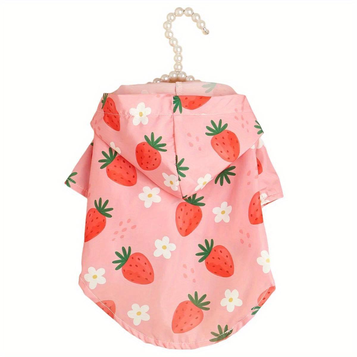 

Rainy Day Must-have Stylish Strawberry Dog Raincoat for Your Stylish Furry Friend Dog Outfit Dog Raincoat XS красный