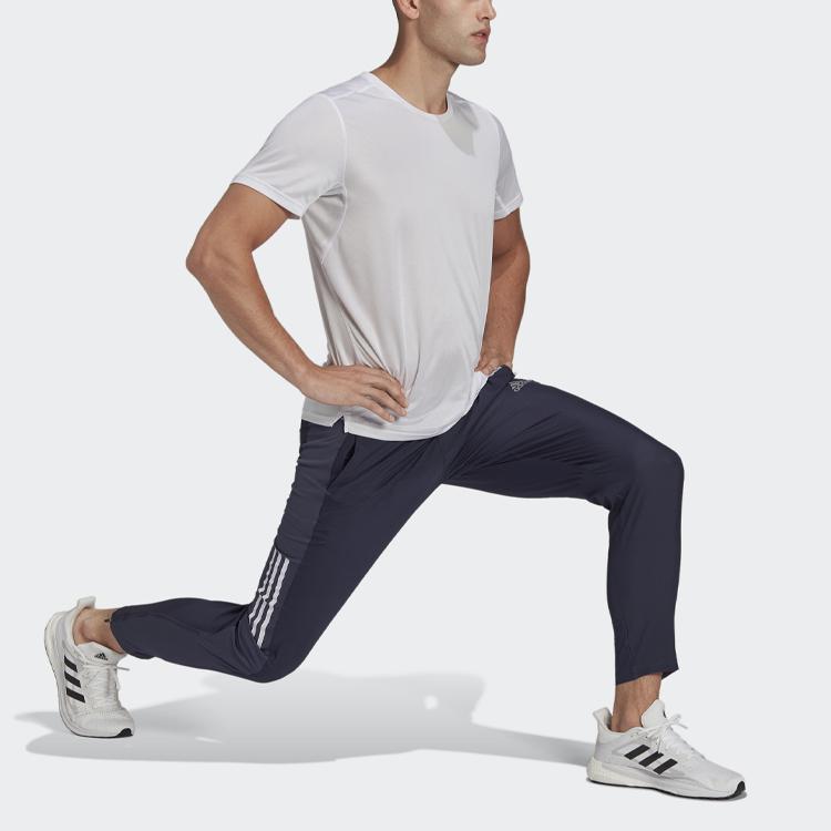 Adidas Round Neck Solid Color Short Sleeve T-Shirt Men Tops White HB7471