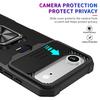 For iPhone 17 Air Case Kickstand Slide Lens Lid PC+TPU Phone Cover with Card Slot