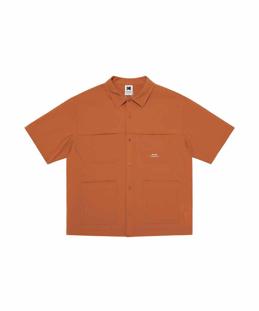 Kodak Mailer Essential Short Sleeve Shacket Orange