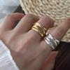 925 Sterling Silver Open Rings for Women Men Fashion Couple Handmade Irregular Lines Ring Party Jewelry Prevent Allergy Gift