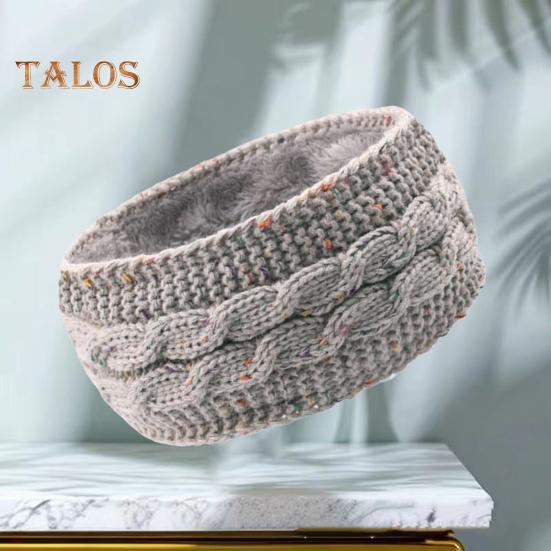 Bandeau d'hiver pour femme, doublé polaire, cache-oreilles, tricot torsadé, épais et chaud, bandeau au crochet, couleur unie