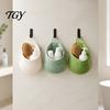 Wall Mounted Storage for Nursery 3PCS Woven Hanging Bag, Natural Cotton Rope Fruit Baskets, Organizer Hair Accessories Boho