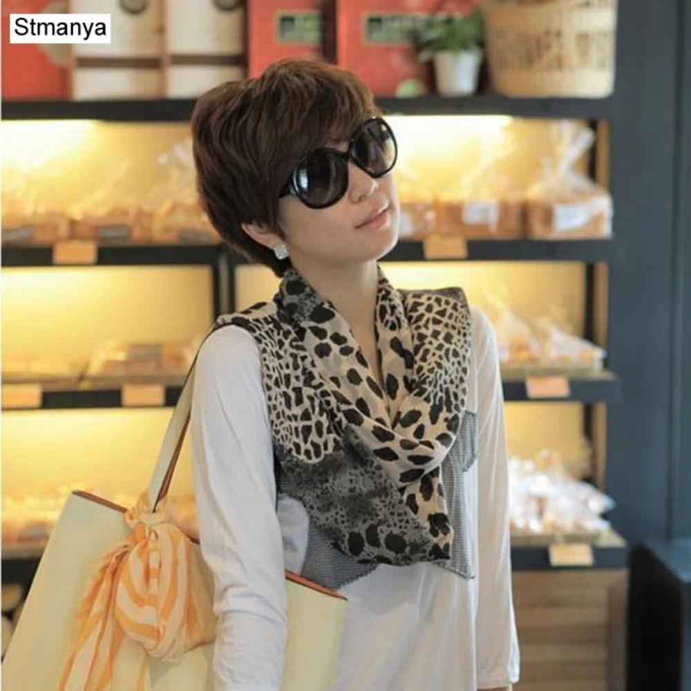 Women Chiffon Scarf 150*45cm thin style Scarfs Print Cat Star Leopard Shawls And Scarves Best Party gift 22009