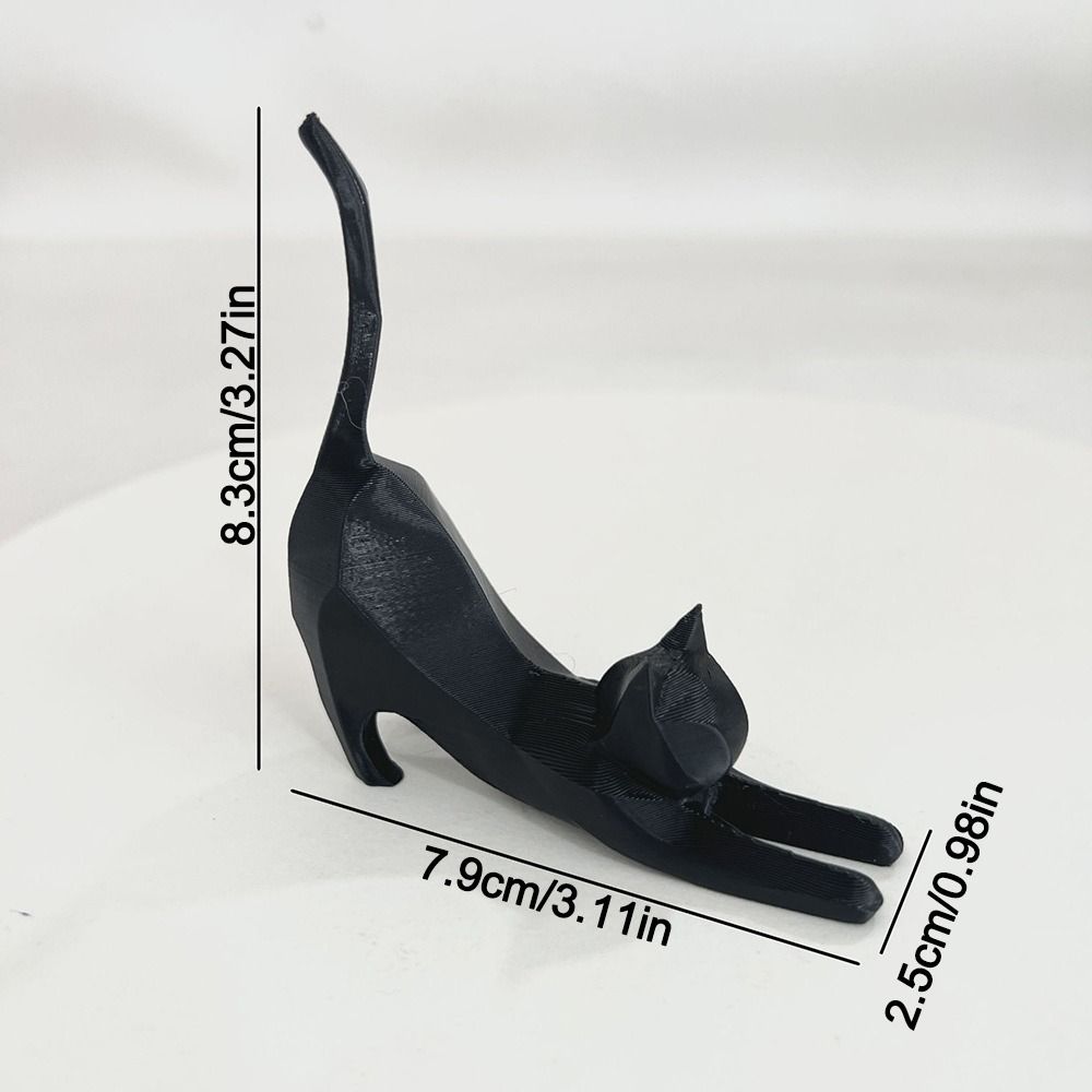 Stretching Kitten Funny Cat Ornaments Carved Kitten Statue Creative Miniature Figurines Garden