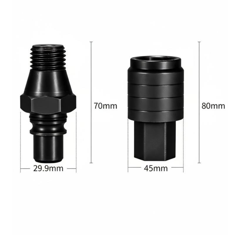 Solid 45# Steel Water Drill Couplers Pair Accuracy Engineered For Fast Bit Switching And Corrosion Resistance