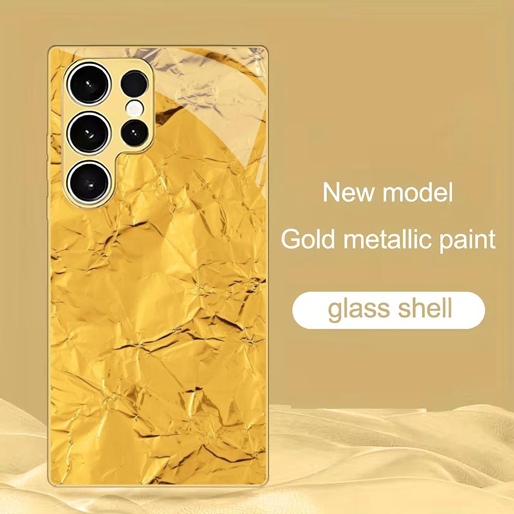 

Wrinkled texture electroplated glass phone case suitable for Samsung Galaxy S26 S25 S24 S23 S22 S20 FE/Ultra/Plus5G anti drop GalaxyS24FE