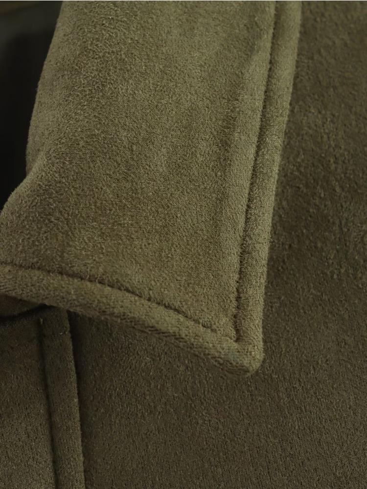 Chaqueta Bomber de Ante para Mujer Primavera Nueva Moda Manga Larga Cremallera Oversize Sólida Abrigo Bomber Chic Lady 2026 Streetwear B88824