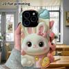 Phone Case: 2D Flat Design Suitable for iPhone 18 17 16 15 14 13 Pro, Little White Rabbit with a Bow, Perfect Christmas and Halloween Holiday Gift