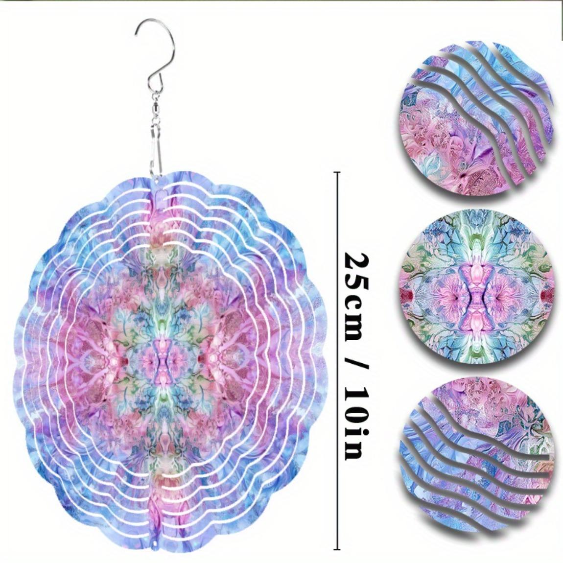 

10-дюймовый красочный металлический ветряной спиннер с вращением на 360 градусов для декора сада, балкона, патио, яркое уличное подвесное украшение в разных цветах 01A