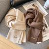 100 Pure Wool Scarf Wool Camel Beige Warm Knitted Scarf Versatile Men's and Women's Scarves