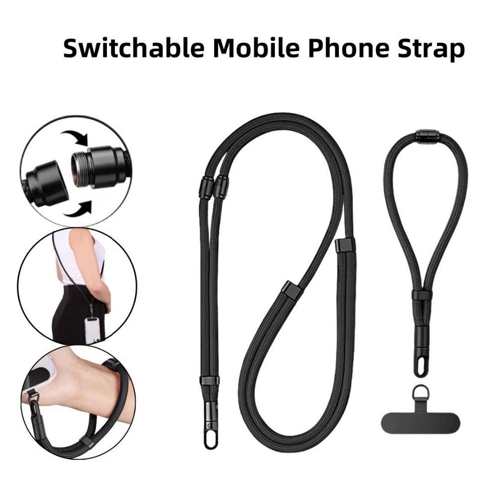 Switchable Mobile Phone Lanyard Neck Hanging 3-in-1 Phone Chain Crossbody Phone Strap  Men Women