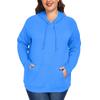 Women's  Casual Large Sized Long Sleeved Hooded Solid Color Sweatshirt