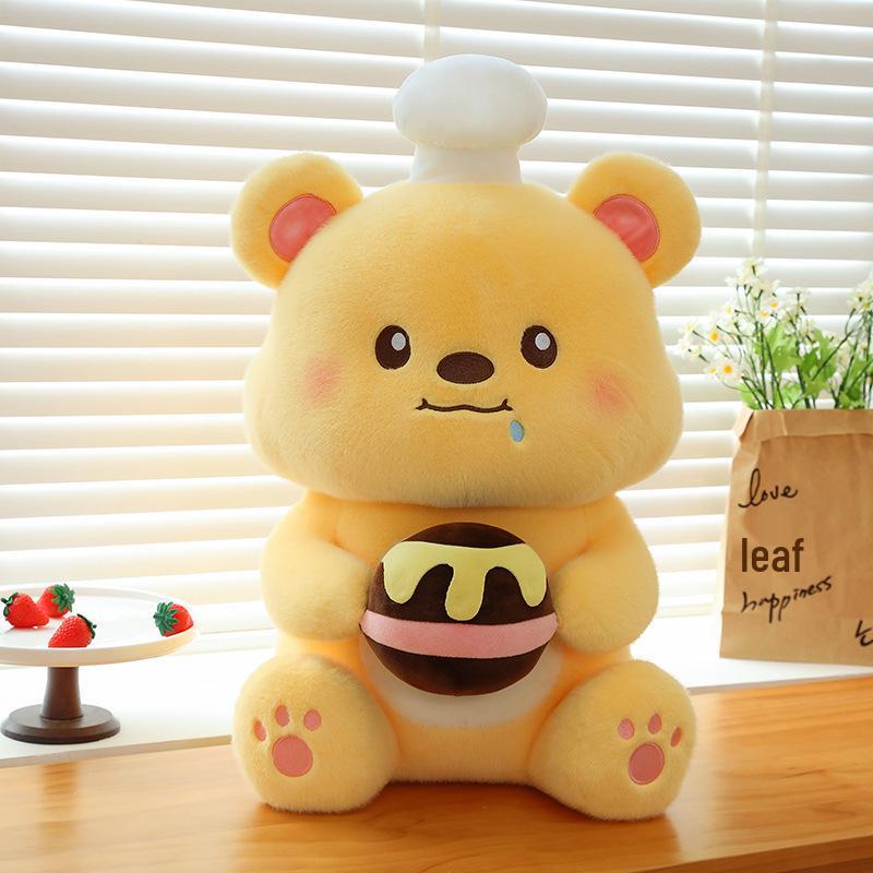 

Большая Милая Плюшевая Игрушка Медведь-Шеф-повар - Мультяшный Подарок в виде Горшочка с Медом 40cm 0.4kg