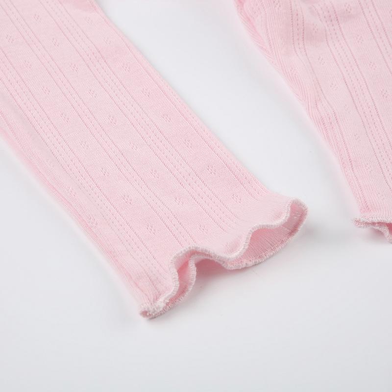 Γυναικείο T-shirt με τετράγωνο λαιμό με φιόγκο με μακρυμάνικο πλισέ