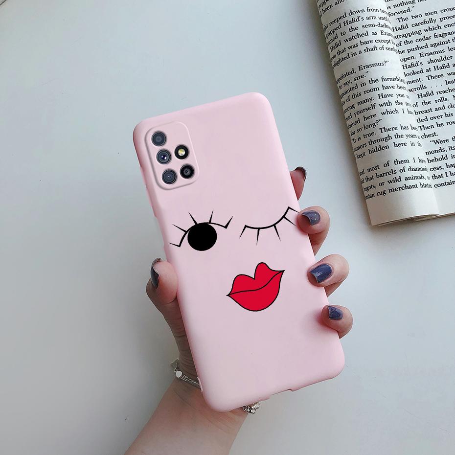 Case For Samsung Galaxy M51 Phone Case Cute Cat Cartoon Soft Touch Silicone Cover For Samsung M51 M 51 M515 SM-M515F Case Funda