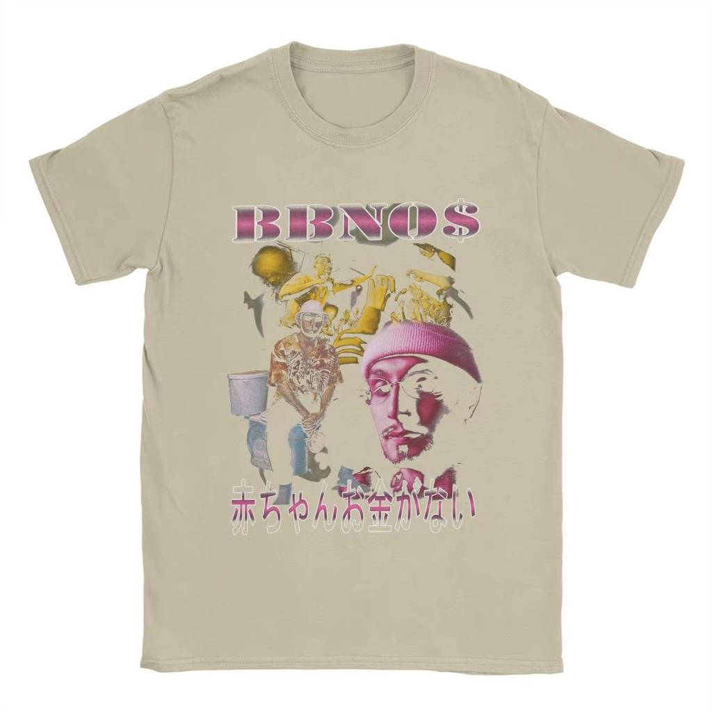 Vintage BBNO$ Vintage Bootleg T-Shirts Herren Rundhals 100% Baumwolle T-Shirts Kurzarm Tees Bedruckte Kleidung